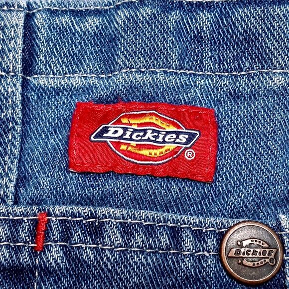 Dickies Blue Denim Jean Pant Workwear Bib Overalls - Size 50x30 - Picture 3 of 8